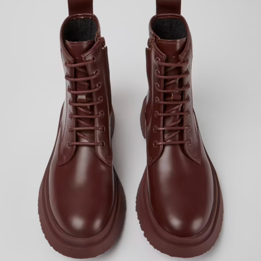 Camper Walden Burgundy leather boots for women